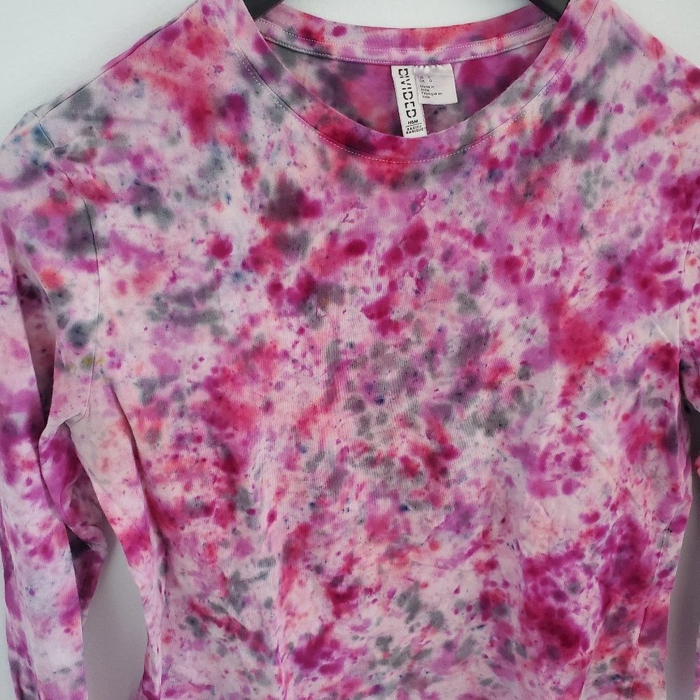 Pink and purple long sleeve tie dye shirt - Picture 5 of 6